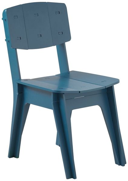SoBuy HFST01-B Esszimmerstuhl, MDF, Lackiert, Blau, 44,5 x 86 x 41 cm