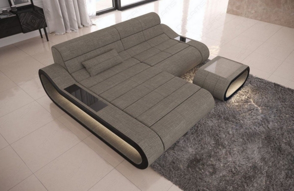 Sofa Dreams Ecksofa Concept L Form kurz 4-Sitzer Polstersofa mit LED-Beleuchtung, mit LED, Designersofa mit ergonomischer Rückenlehne