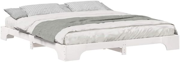 vidaXL Bettrahmen Weiß 180 x 220 cm Massives Kiefernholz 872927 Bild 2