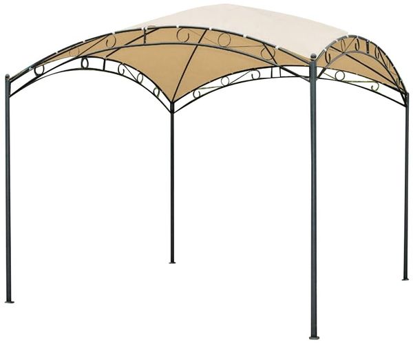 Pavillon BONN Beige Polyester | Gartenpavillon Gartenlaube für Garten/Terrassen