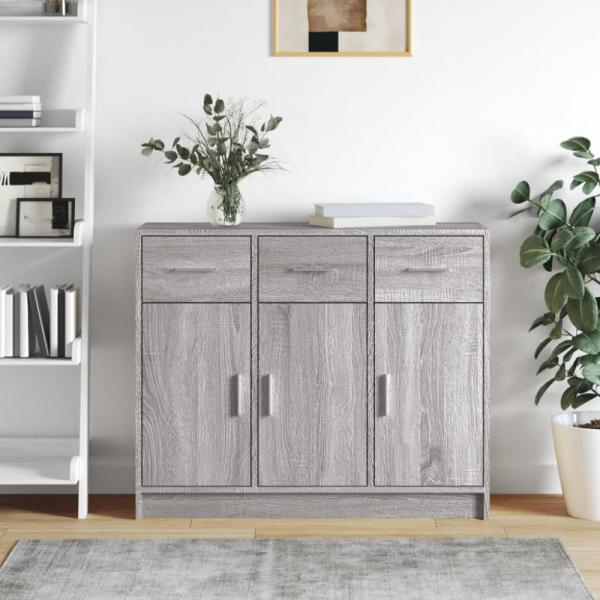 vidaXL Sideboard Grau Sonoma 91x28x75 cm Holzwerkstoff 823014