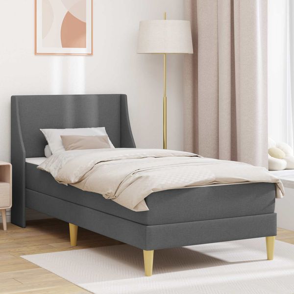 vidaXL Bettgestell mit Matratze mit Kopfteil Polyester 3414705