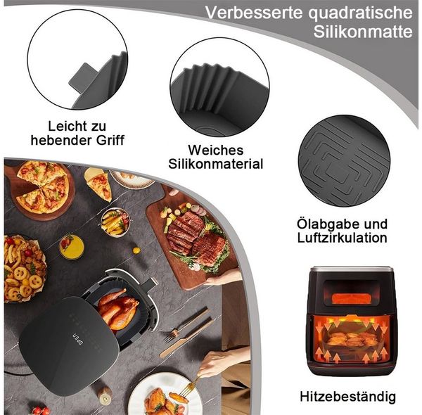 TUWENA Backform 2 Stück Silikonform Heißluftfritteuse für Backofen