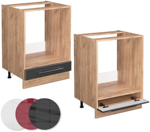Herdumbauschrank Fame-Line Anthrazit Hochglanz 60 cm ohne Arbeitsplatte Vicco Bild 5