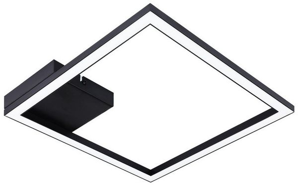 ZMH LED Deckenleuchte Wohnzimmer Schwarz/Weiß Quadratisch Flurlampe Modern 3000K Küche, Einfache Installation, LED fest integriert, Warmweiß, Hochwertiger Lichtstreifen Augenschutz Schlafzimmerlampe