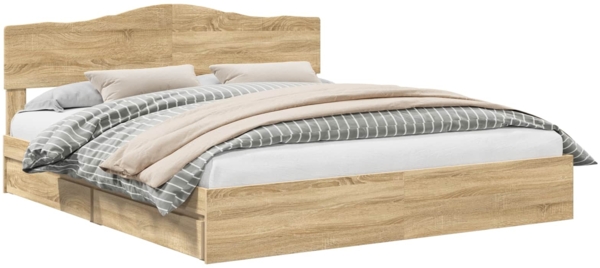 vidaXL Aufbewahrungsbett Sonoma-Eiche 180 x 200 cm Holzwerkstoff 3413070