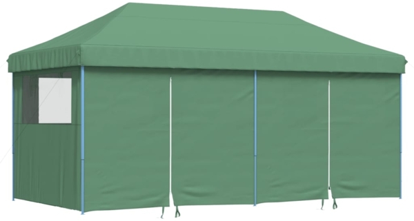 vidaXL Pop-Up Partyzelt, faltbar, Stahl / PE, Grün, mit 4 Seitenteilen, 315 x 580 x 292 cm