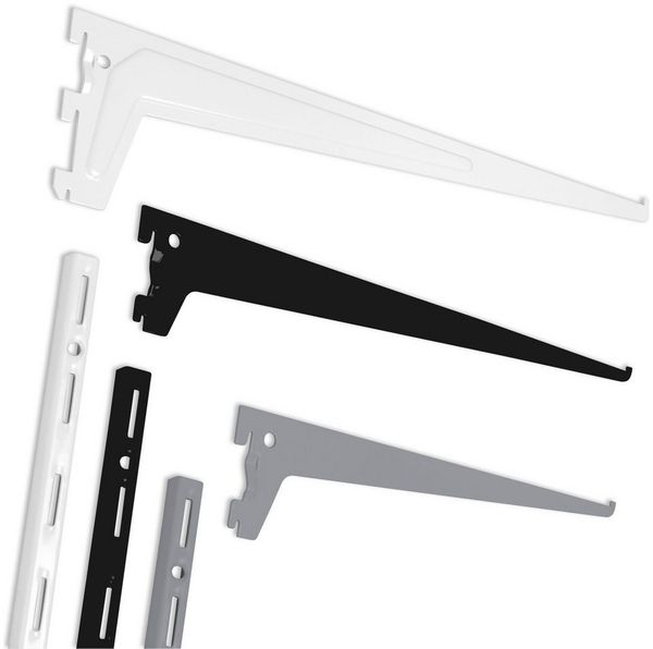 ib style Wandregal 2er Set Wandschiene 1-reihig 200cm Weiß, Regalschienen - Regalbodenträger - Raster 50mm