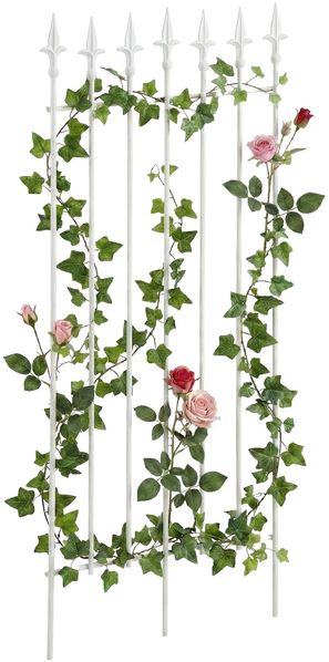 CLP Rankgitter Elisa 100 x 50 cm aus lackiertem Eisen im Jugendstil für Garten,weiß