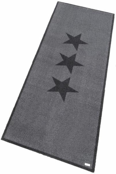 Kurzflor Fußmatte Sterne Grau Anthrazit - 67x180x0,7cm