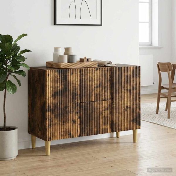 vidaXL Sideboard Geräucherte Eiche 89 x 34,5 x 60 cm Holzwerkstoff 894660