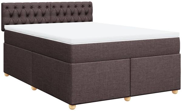 vidaXL Boxspringbett mit Matratze Dunkelbraun 160x200 cm Stoff 3289041 Bild 3