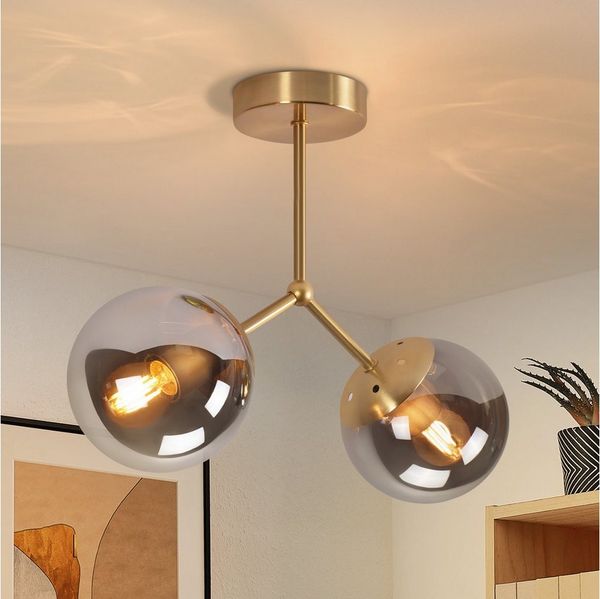ZMH Deckenleuchte Glas Deckenlampe Flur: Vintage E27 Flurlampe