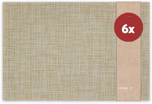 matches21 HOME & HOBBY Platzset Tischsets ELEGANCE 6er Set Beige als Tischuntersetzer, (6-St), Abwaschbare Platzsets als Tischunterlagen für Ess-Tisch Tisch-Deko
