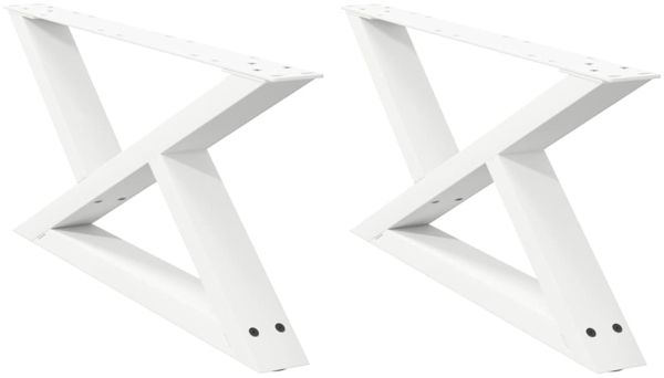 vidaXL Couchtischbeine 2 Stk. Weiß 70x(30-31,3) cm Stahl 4012693