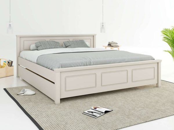 OTTO home Massivholzbett ERIK', Made in Europe, optional mit Schublade, Massivholz Kiefer (FSC® zertifiziert), in mehreren Größen, Landhausstil mit Kassettenoptik