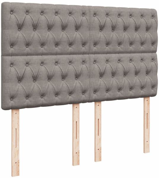 vidaXL Boxspringbett mit Matratze Taupe 160x200 cm Stoff 3294418 Bild 9