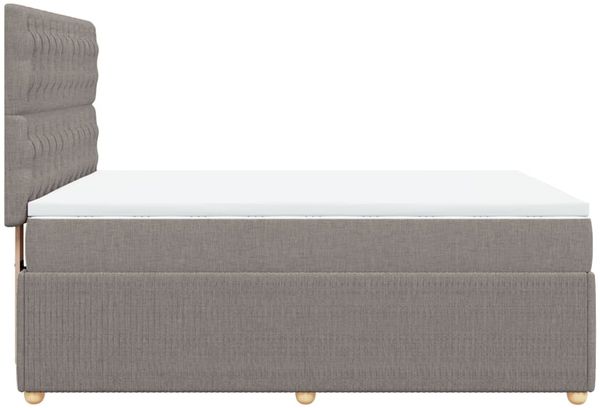 vidaXL Boxspringbett mit Matratze Taupe 160x200 cm Stoff 3294418 Bild 7