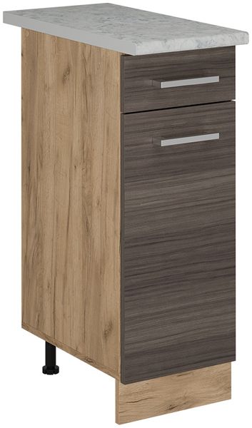 Küchenunterschrank R-Line Edelgrau 30 cm AP Marmor Vicco