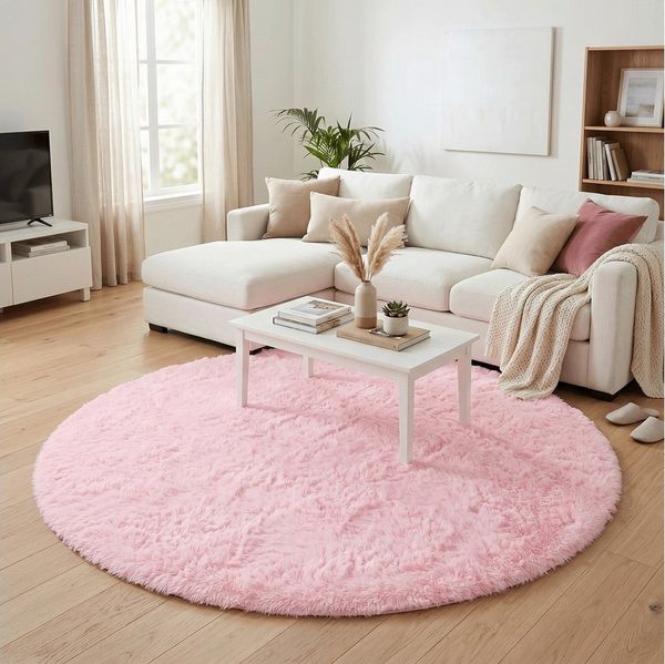 Pergamon Hochflor-Teppich Hochflor Shaggy Teppich Fluffy Rund, Rund, Höhe: 40 mm