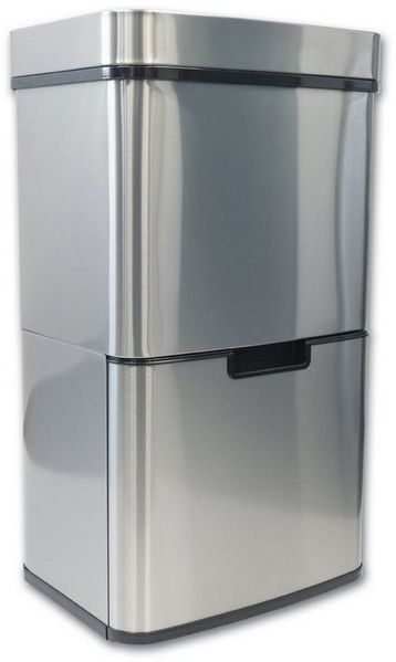 Karat Mülleimer Dirk, großer elektrischer Abfalleimer für die Küche mit Sensor, 4 Fächer Mülltrennsystem mit automatischem Deckel