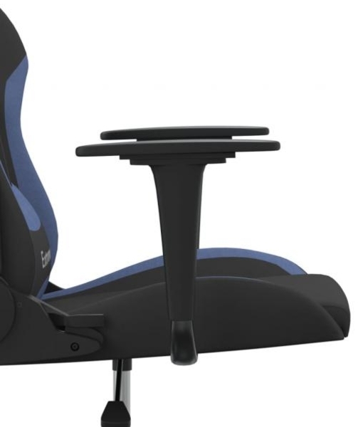 Gamingstuhl Drehbar Schwarz und Blau Stoff Bild 10