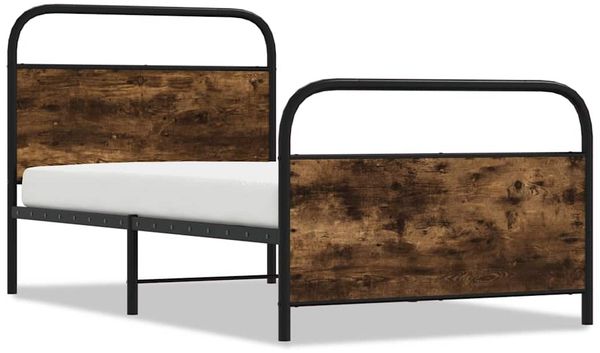 Einzelbettgestell Design für Erwachsene ohne Matratze 100x200 cm Räuchereiche Holzwerkstoff d3825e