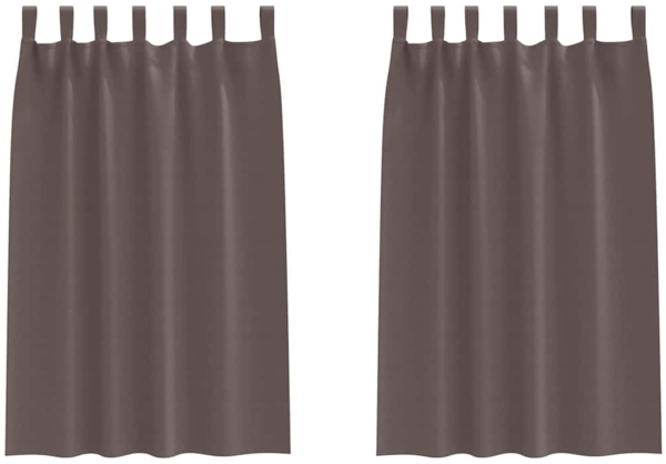 vidaXL Verdunkelungs-Vorhänge mit Ringen 2 pcs Dunkelbraun 4107554
