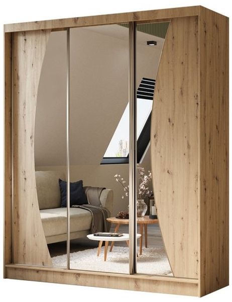 ALTDECOR Schiebetürenschrank VOXI (Kleiderschrank Aluminium-Leisten, Spiegel, Schiebetürenschrank) Bild 4