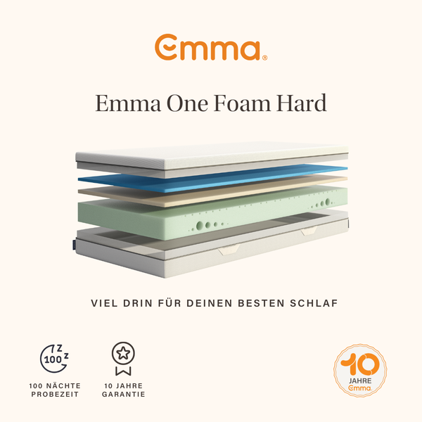 Emma 'One Hart' Viscoschaum-Matratze, 100x200 cm, 85 % Polyester / 15 % Polypropylen, Weiß Bild 4