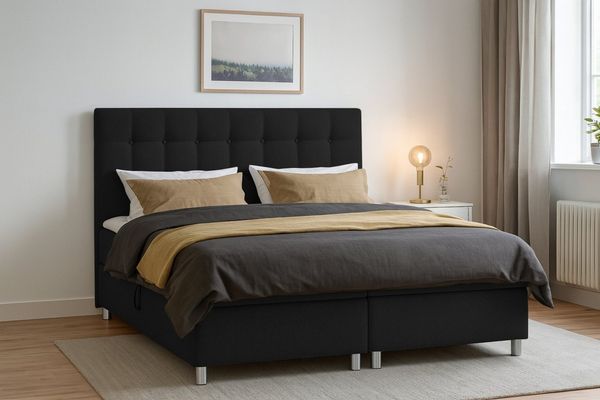 Deine Möbel 24 Boxspringbett BRILL Komplettbett inkl. Bonellfederkernmatratzen H3 (in Stoff / Velour Creme Beige Grau Hellgrau Dunkelgrau Anthrazit Schwarz, Polsterbett Matratzen H3 H4 zur Auswahl), inkl. Topper und Bettkästen, 120x200 140x200 160x200 ...