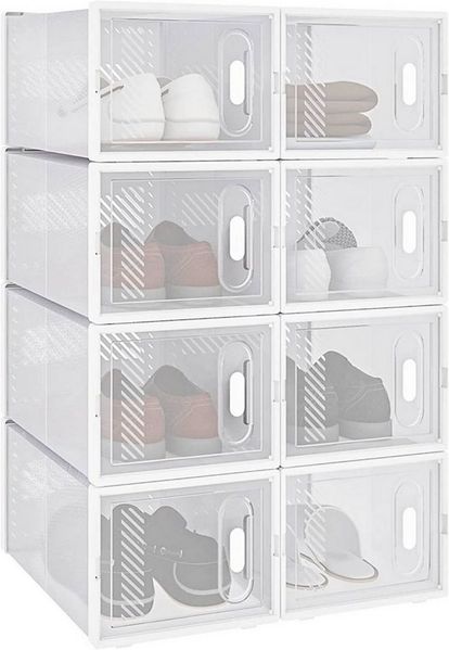 Woltu Schuhbox (8 St), mit Magnetverschluss DIY Steckregal aus Kunststoff