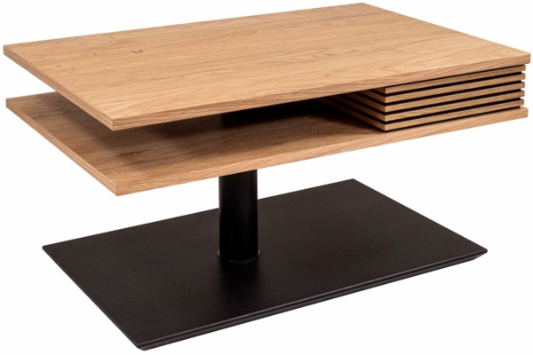 Couchtisch höhenverstellbar Clem 90x49x60 Furnier Schwarz/Wildeiche