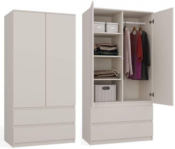 MAGOWA Kleiderschrank MALWA SS – stilvoll & funktional für Büro oder Schlafzimmer (perfekt kombinierbar) Maße: B 90 × H 180 × T 50 cm