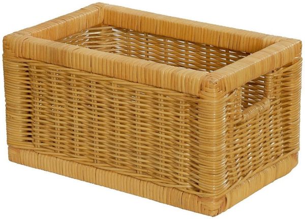 Krines Home Regalkorb Set/2 Regalkorb Aufbewahrungskorb geflochten Rattan (Klein-Mehrfarbig) (2-teiliges Set), Korbset Aufbewahrung Regal Schrankkorb Korb, ca. 20 x 32 x 17,5 cm