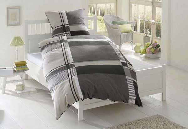 OTTO home Bettwäsche NINA, in verschiedenen Qualitäten, Biber, 2 teilig, in den Größen: 135x200 oder 155x220 cm