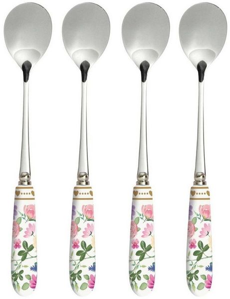 EasyLife Besteck-Set Mon Amour, Porzellan, Spülmaschinengeeignet, Mehrfarbig, Herzen & Blumen, H: cm