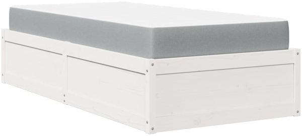 vidaXL Bett mit Matratze Weiß 90x190 cm Massivholz Kiefer 3281956