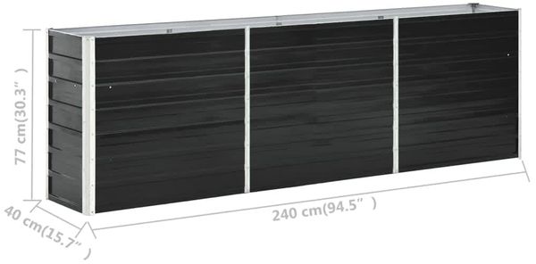 vidaXL Garten-Hochbeet Verzinkter Stahl 240 x 40 x 77 cm Anthrazit 47043 Bild 7