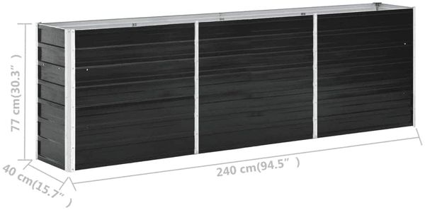 vidaXL Garten-Hochbeet Verzinkter Stahl 240 x 40 x 77 cm Anthrazit 47043 Bild 8