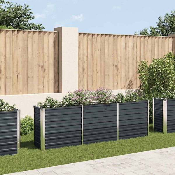 vidaXL Garten-Hochbeet Verzinkter Stahl 240 x 40 x 77 cm Anthrazit 47043