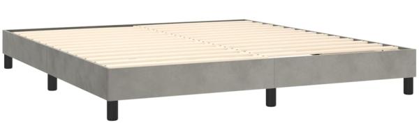 vidaXL Boxspringbett mit Matratze Hellgrau 180x200 cm Samt 3130913 Bild 3