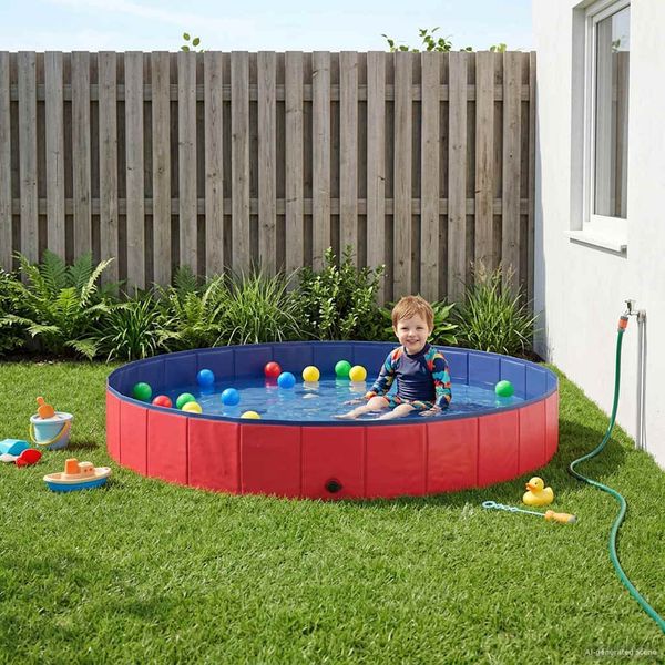 vidaXL Kinder Schwimmbecken Rot Ø200 x 30 cm 3416318