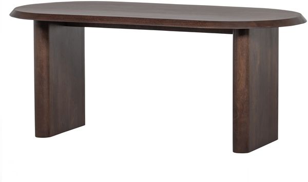 Esstisch Ellips Mangoholz, modern, rechteckig, braun nussbaum, 180 cm, für 4–6 Personen