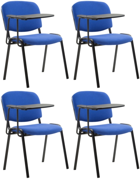 CLP 4er Set Stuhl Ken mit Klapptisch Stoff-Bezug,blau