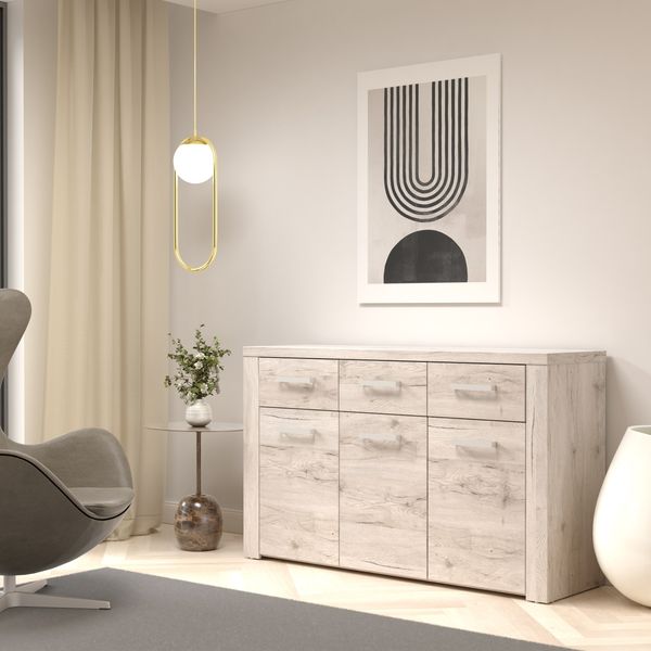 Kommode >Portland< in beige,braun - 136x83,1x41,3cm (BxHxT)