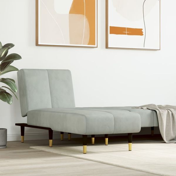 vidaXL Chaiselongue Hellgrau Samt 352793