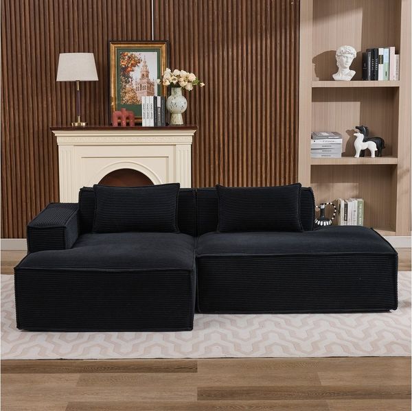 Odikalo 2-Sitzer Sofas wohnzimmer Ecksofa mit Schlaffunktion und Kissen, breites Economy-Textil-Sofa mit zwei Kissen+Federtasche-modernes einfaches und komfortables Sofa ideal für kleine Wohnzimmer Wohnungen und Büros