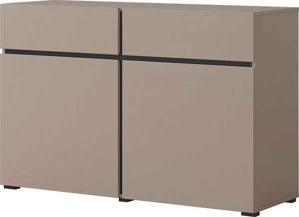 INOSIGN Sideboard Cross,Breite 119,5 cm, moderne grifflose Kommode,2 Türen/2 Schubkästen, Schubladenschrank,Anrichte mit viel Stauraum, Einlegeböden verstellbar