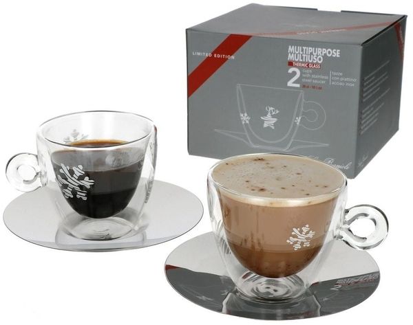 Weihnachtstasse Kaffee Tee Cappuccino Tasse Thermo Glastasse Luigi Bormioli Groß_300ml